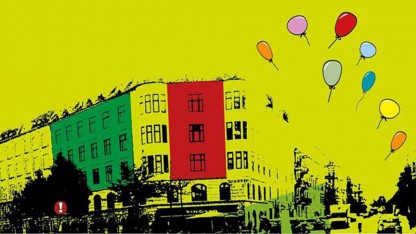 Bag facaden på Vesterbro i København – bl.a. i Café Exit